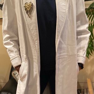 Peter Caruso Leatherwear sz 18 white leather tren